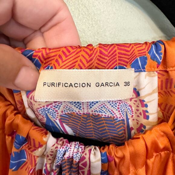 Purificacion Garcia Maxi Dress 36 Tie Halter Sleeveless Bohemian Orange - Picture 9 of 10